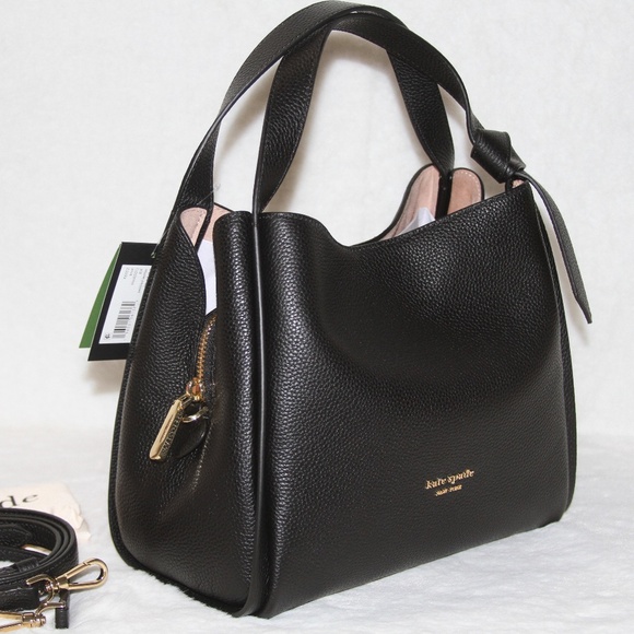 NWT Kate Spade Knott Medium Black Crossbody Tote Leather Bag Purse - Picture 6 of 12